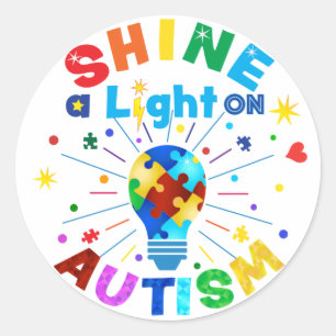Pegatina Redonda MOSTRAR una luz sobre el AUTISMO
