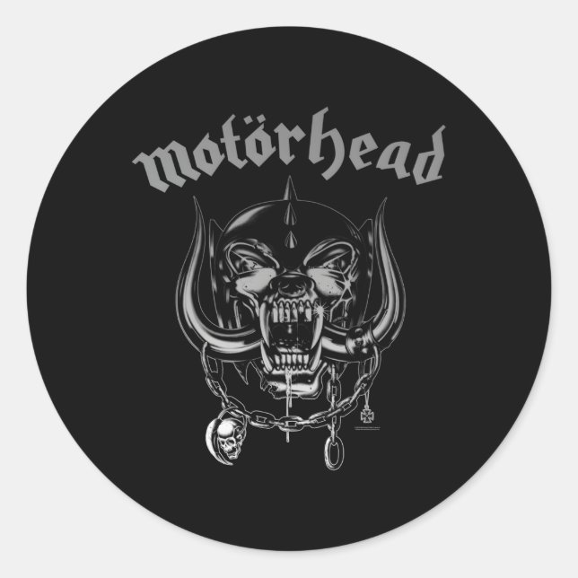 Pegatina Redonda Motã rhead Metallic Warpig (Anverso)