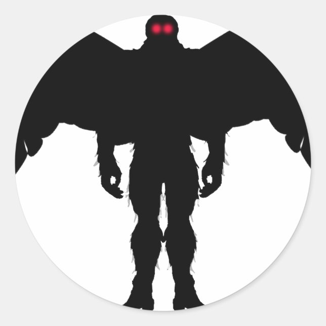 Pegatina Redonda Moth Man (Anverso)