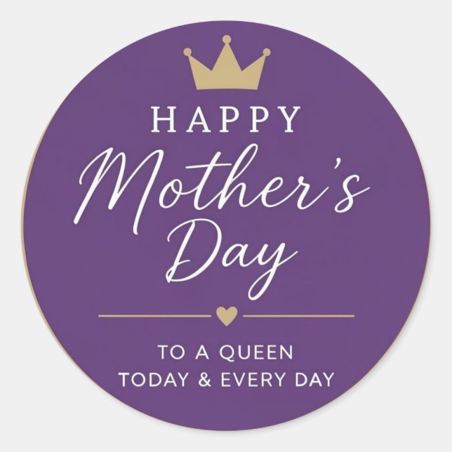 Pegatina Redonda Mother Queen Classic Round Sticker (Anverso)