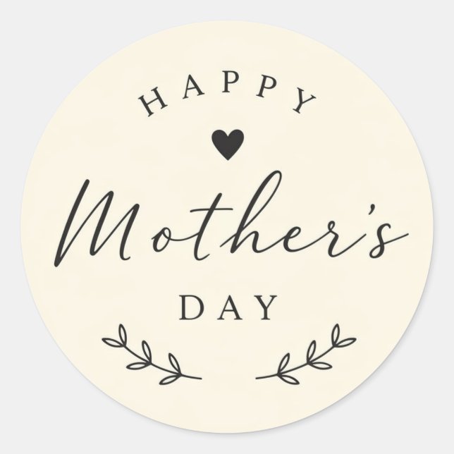 Pegatina Redonda Mother's Day Classic Round Sticker (Anverso)