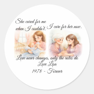 Pegatina Redonda Mother's Day Elders Care  Throw Pillow