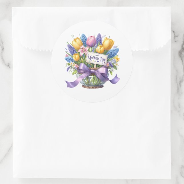 Pegatina Redonda Mothers Day Stickers (Bolso)