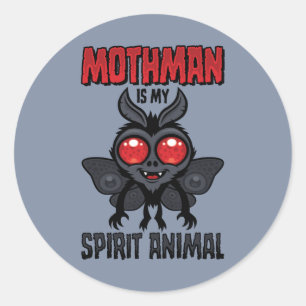 Pegatina Redonda Mothman es mi animal espiritual