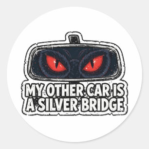 Pegatina Redonda Mothman Meme — Otro Coche