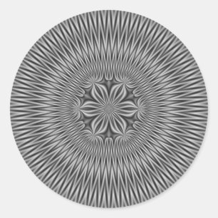 Pegatina Redonda Motif floral en monocromo