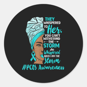 Pegatina Redonda Motivación Concienciación de Pcos Mujeres Negras M