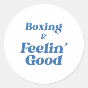 Pegatina Redonda Motivación de Entrenamiento de Boxeo Fitness Senti