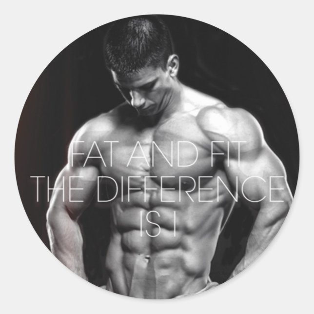 Pegatina Redonda Motivación de gimnasio (Anverso)