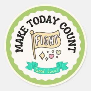 Pegatina Redonda Motivación de 'Make Today Count'