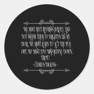 Pegatina Redonda Motivación del libro de Charles Dickens David Copp