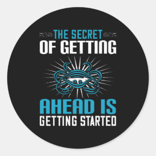 Pegatina Redonda Motivación - El secreto de avanzar