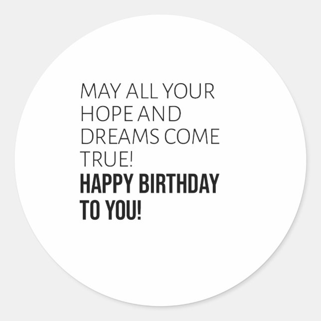 Pegatina Redonda Motivación Feliz cumpleaños (Anverso)