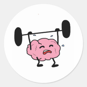 Pegatina Redonda Motivación fuerte mental Inspiración Cerebro