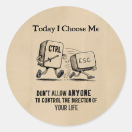 Pegatina Redonda Motivación personalizada "Hoy me elijo"