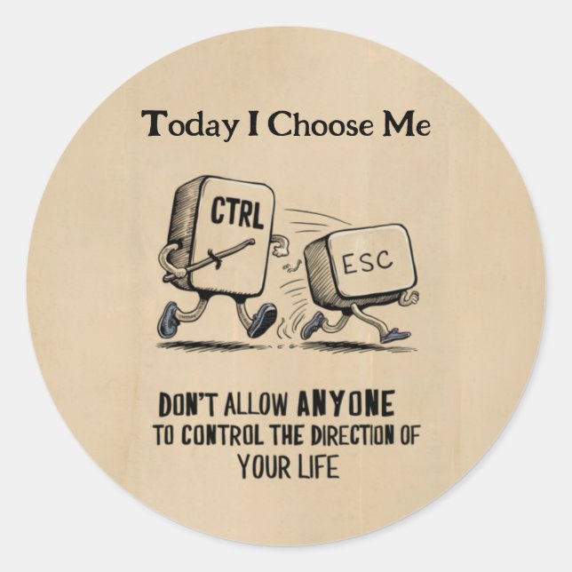 Pegatina Redonda Motivación personalizada "Hoy me elijo" (Anverso)