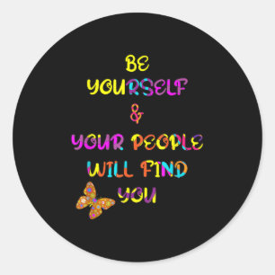 Pegatina Redonda Motivacional Positivo Ser Gráfico Inspiración Dise