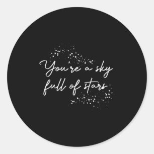 Pegatina Redonda Motivacional Positivo, Un Cielo Lleno De Estrellas