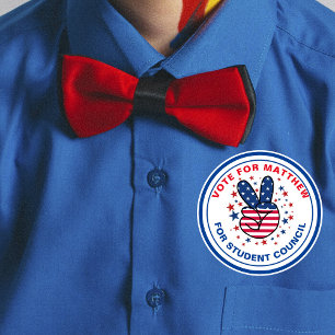 Pegatina Redonda Motivar a votar para presidente de clase: cartel d