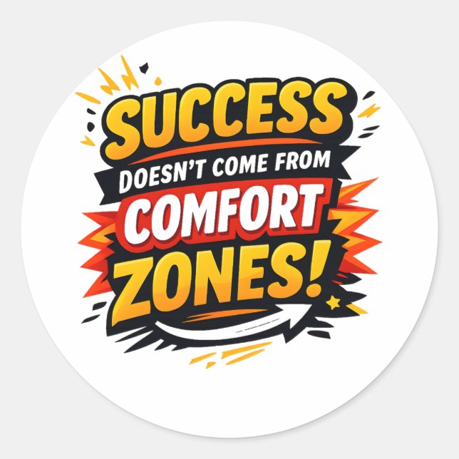 Pegatina Redonda Motivation Design (Anverso)