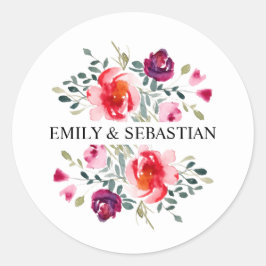 Pegatina Redonda Motivo de acuarela personalizado
