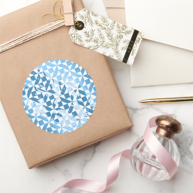 Pegatina Redonda Motivos de color de agua (Regalar)