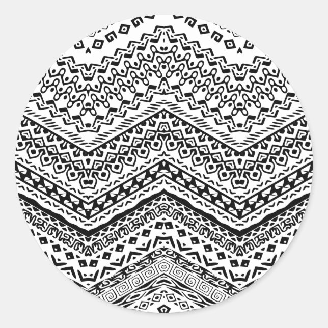 Pegatina Redonda Motivos étnicos 2 (Anverso)