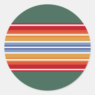 Pegatina Redonda motivos textiles tradicionales de la india nativa