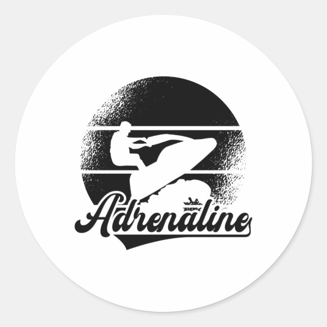 Pegatina Redonda Moto acuática Adrenalina Deportes acuáticos Jetski (Anverso)