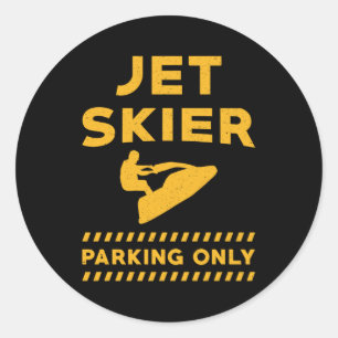 Pegatina Redonda Moto acuática de esquí de moto acuática Estacionam