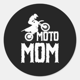Pegatina Redonda Moto Mom Motorcross