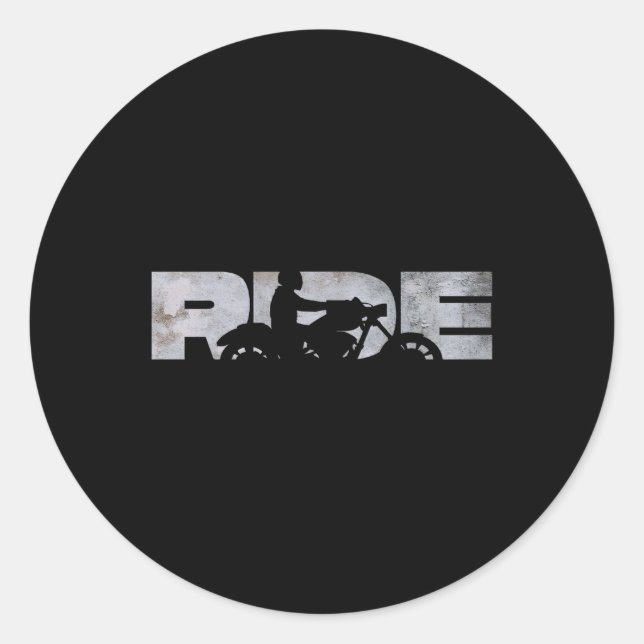 Pegatina Redonda Motocicleta (Anverso)
