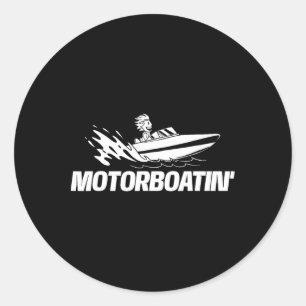Pegatina Redonda Motocicleta - Capitán de vela, propietario de un b