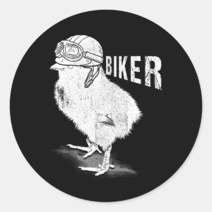 Pegatina Redonda Motocicleta Chick Biker The Chicks Lover Bicicleta