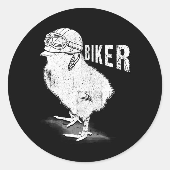 Pegatina Redonda Motocicleta Chick Biker The Chicks Lover Bicicleta (Anverso)