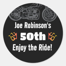 Motocicleta con llamas 50 o cualquier cumpleaños