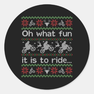 Pegatina Redonda Motocicleta de Dirt Feo