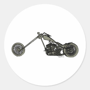 Pegatina Redonda Motocicleta Personalizado gris