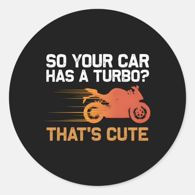 Pegatina Redonda Motocicleta Sportbike (Anverso)