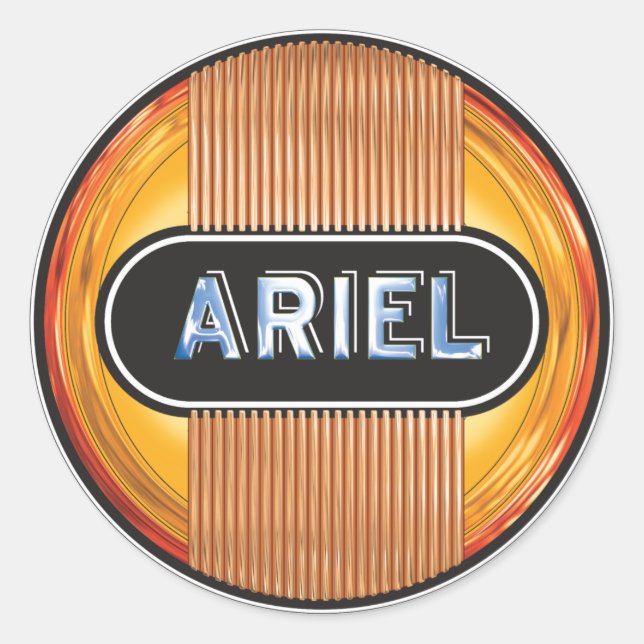 Pegatina Redonda Motocicletas Ariel (Anverso)