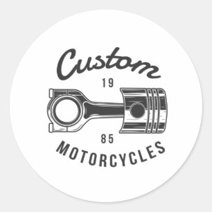 Pegatina Redonda Motocicletas Custome