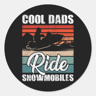 Pegatina Redonda Motocicletas de nieve para motos de nieve para pad