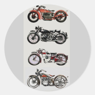 PEGATINA REDONDA MOTOCICLETAS VINTAGE