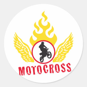 Pegatina Redonda motocross