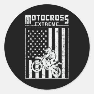 Pegatina Redonda Motocross Biker Dirt Bike Motorcycle Funny Gift