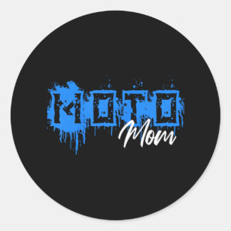 Pegatina Redonda Motocross de Dirt Bike Moto Mom