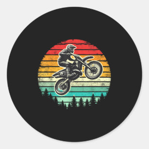Pegatina Redonda Motocross de motocicleta vintage Dirt Bike Rider