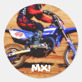 Pegatina Redonda Motocross Dirt Bike Champion Racer 4