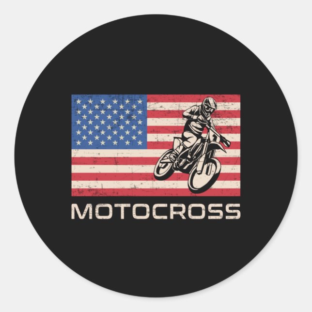 Pegatina Redonda Motocross Dirt Bike Motorcycle Biker Funny Gift (Anverso)