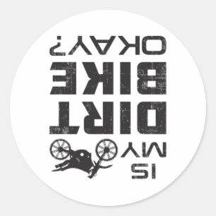 Pegatina Redonda Motocross Dirt Bike Motorcycle Funny Gift Idea